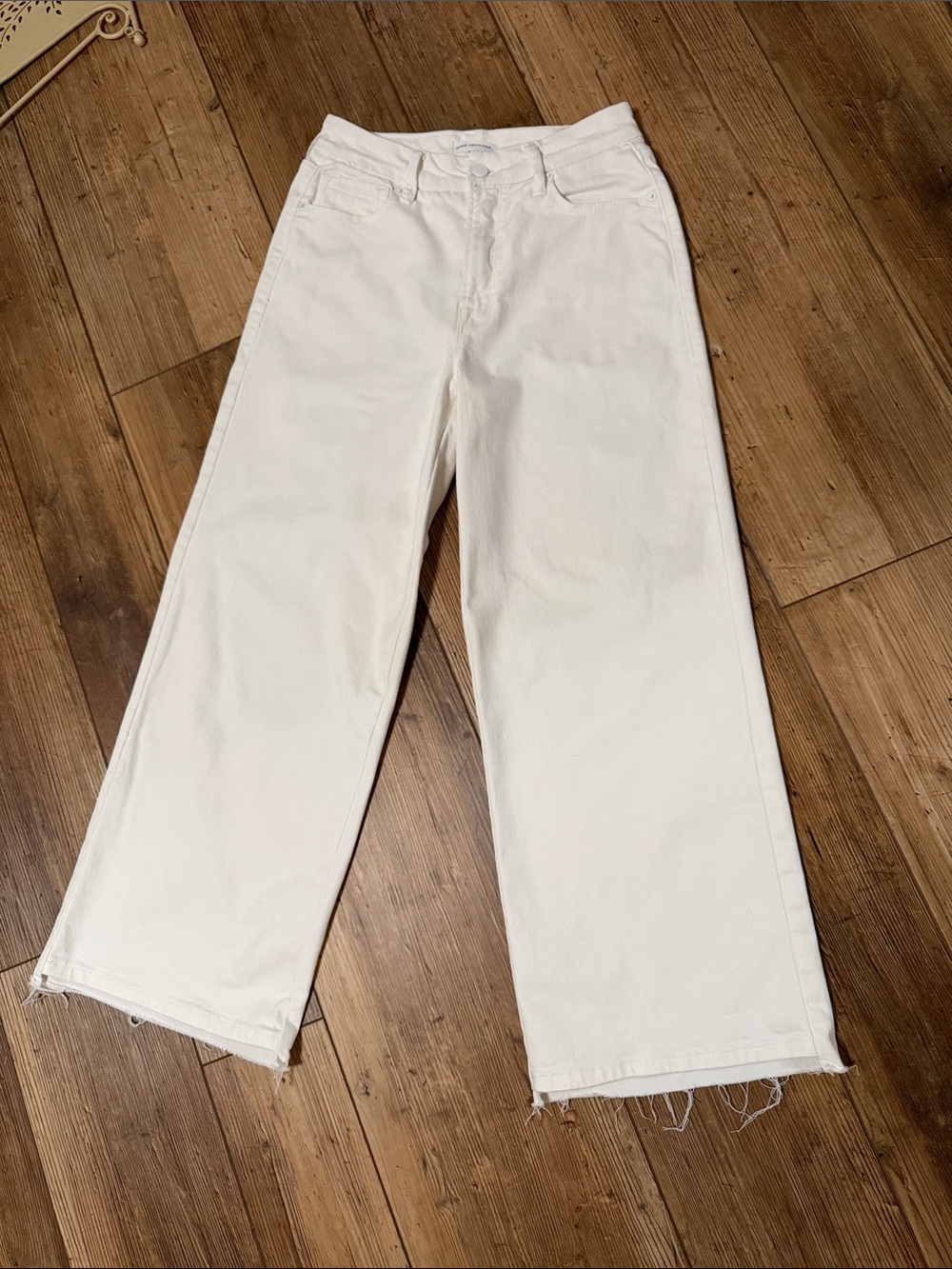 Good American White Relaxed Palazzo Crop Jean